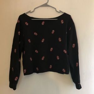 ROLLING STONES BLACK LONG SLEEVE SHIRT EDGY